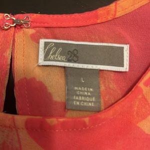 Cute Chelsea28 Sleeveless Lightweight Polyester Flowy Peachy Coral Floral Blouse